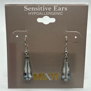 3For$20 MIXIT Clear Teardrop Dangle Earrings - Hypoallergenic